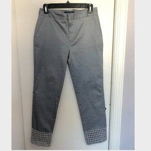 Zara Cropped Dress Pants with Crochet Bottom